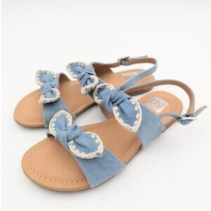 DV by Dolce Vita Kids' Caicey Slingback Sandal Bow Straps Blue Size US1 EU16
